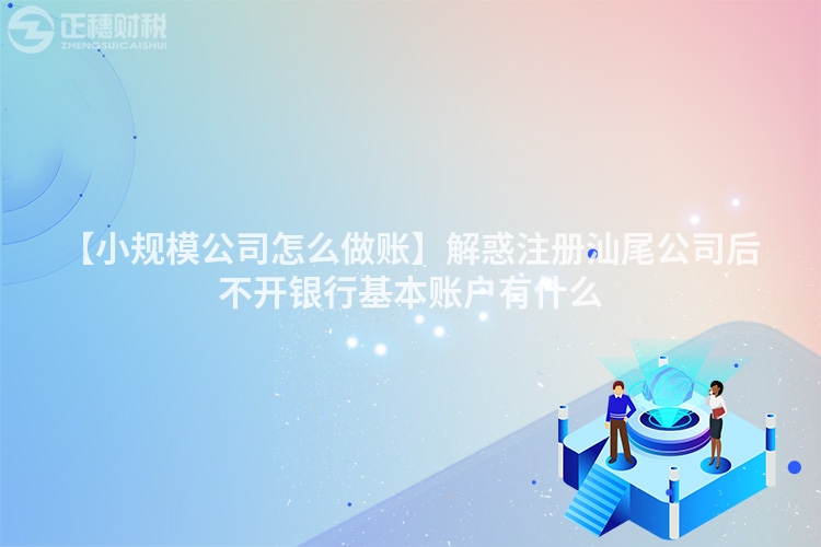 【小規模公司怎么做賬】解惑注冊汕尾公司后不開銀行基本賬戶有什么