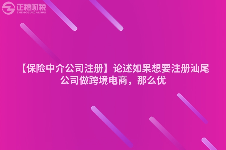 【保險(xiǎn)中介公司注冊(cè)】論述如果想要注冊(cè)汕尾公司做跨境電商，那么優(yōu)