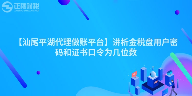 【汕尾平湖代理做賬平臺】講析金稅盤用戶密碼和證書口令為幾位數