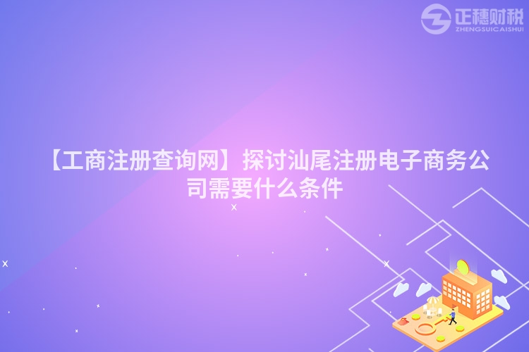 【工商注冊查詢網】探討汕尾注冊電子商務公司需要什么條件