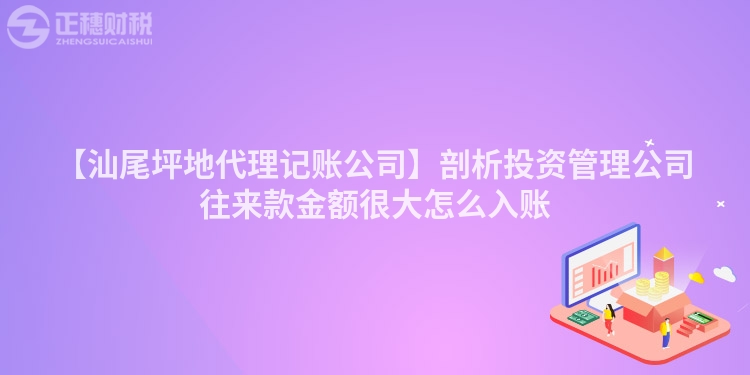 【汕尾坪地代理記賬公司】剖析投資管理公司往來款金額很大怎么入賬