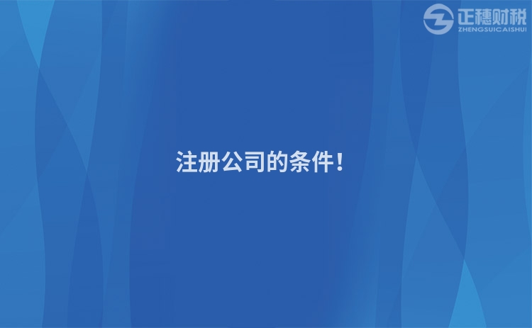 注冊公司的條件！
