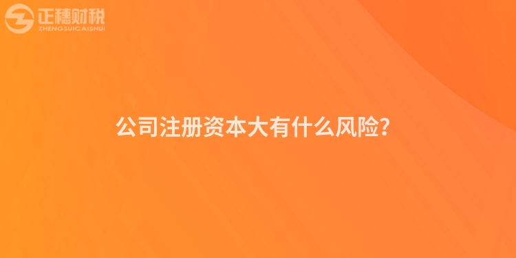 公司注冊資本大有什么風險？