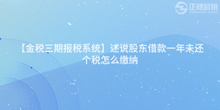 【金稅三期報稅系統】述說股東借款一年未還個稅怎么繳納