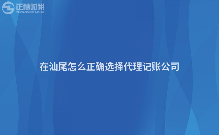 在汕尾怎么正確選擇代理記賬公司