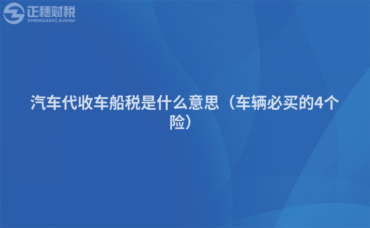 汽車(chē)代收車(chē)船稅是什么意思（車(chē)輛必買(mǎi)的4個(gè)險(xiǎn)）