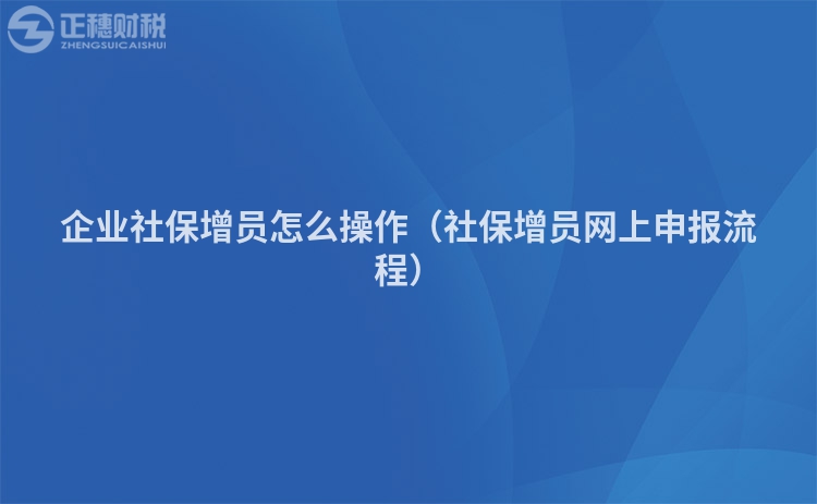 企業社保增員怎么操作（社保增員網上申報流程）