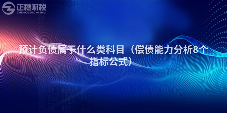 預計負債屬于什么類科目（償債能力分析8個指標公式）