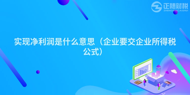 實現(xiàn)凈利潤是什么意思（企業(yè)要交企業(yè)所得稅公式）