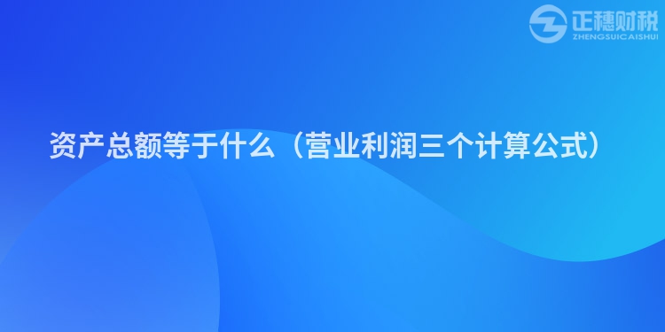 資產總額等于什么（營業利潤三個計算公式）