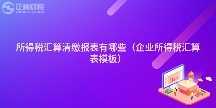所得稅匯算清繳報表有哪些（企業所得稅匯算表模板）